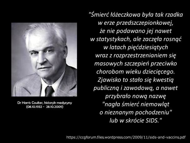 Śmierć łóżeczkowa była tak rzadka w erze przedszczepionkowej - dr Harris Couler