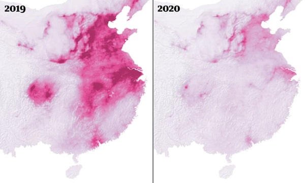 Koronawirus doprowadził do ogromnego spadku zanieczyszczenia powietrza w Chinach