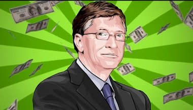 Bill Gates - używając jego „super mocy" bycia bardzo bogatym, by pomóc w „ocaleniu planety".