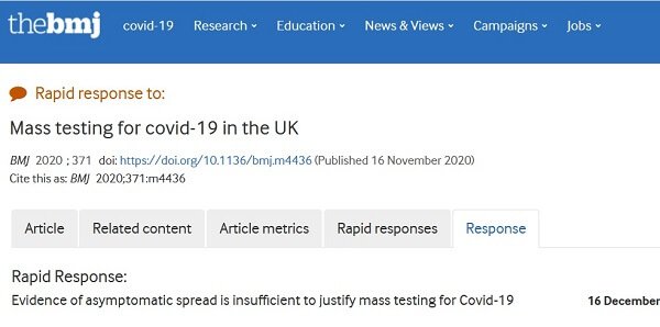 Dowody na bezobjawowe zarażanie się są niewystarczające, aby uzasadnić masowe testy na obecność Covid-19