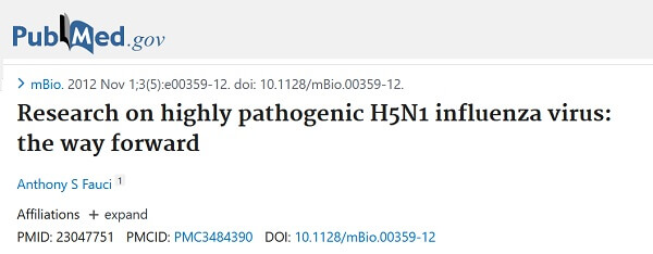 Badania nad wysoce zjadliwym wirusem grypy H5N1 – dr Anthony Fauci