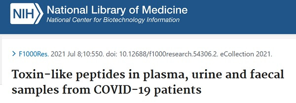 Peptydy toksynopodobne w osoczu, moczu i kale pacjentów z grupy COVID-19