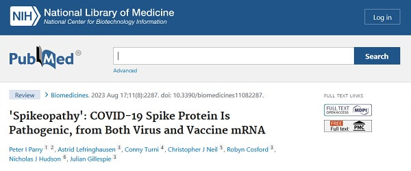 "Kolcopatia": Białko kolca SARS-Cov-2 jest patogenne, zarówno z wirusa, jak i szczepionki mRNA.
