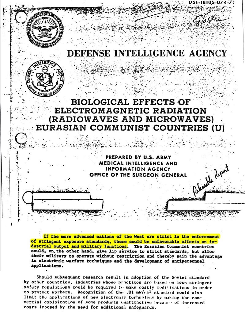 Biological Effects of Radio Frequency Radiation in Eurasian Communist Countries, DIA, 1976