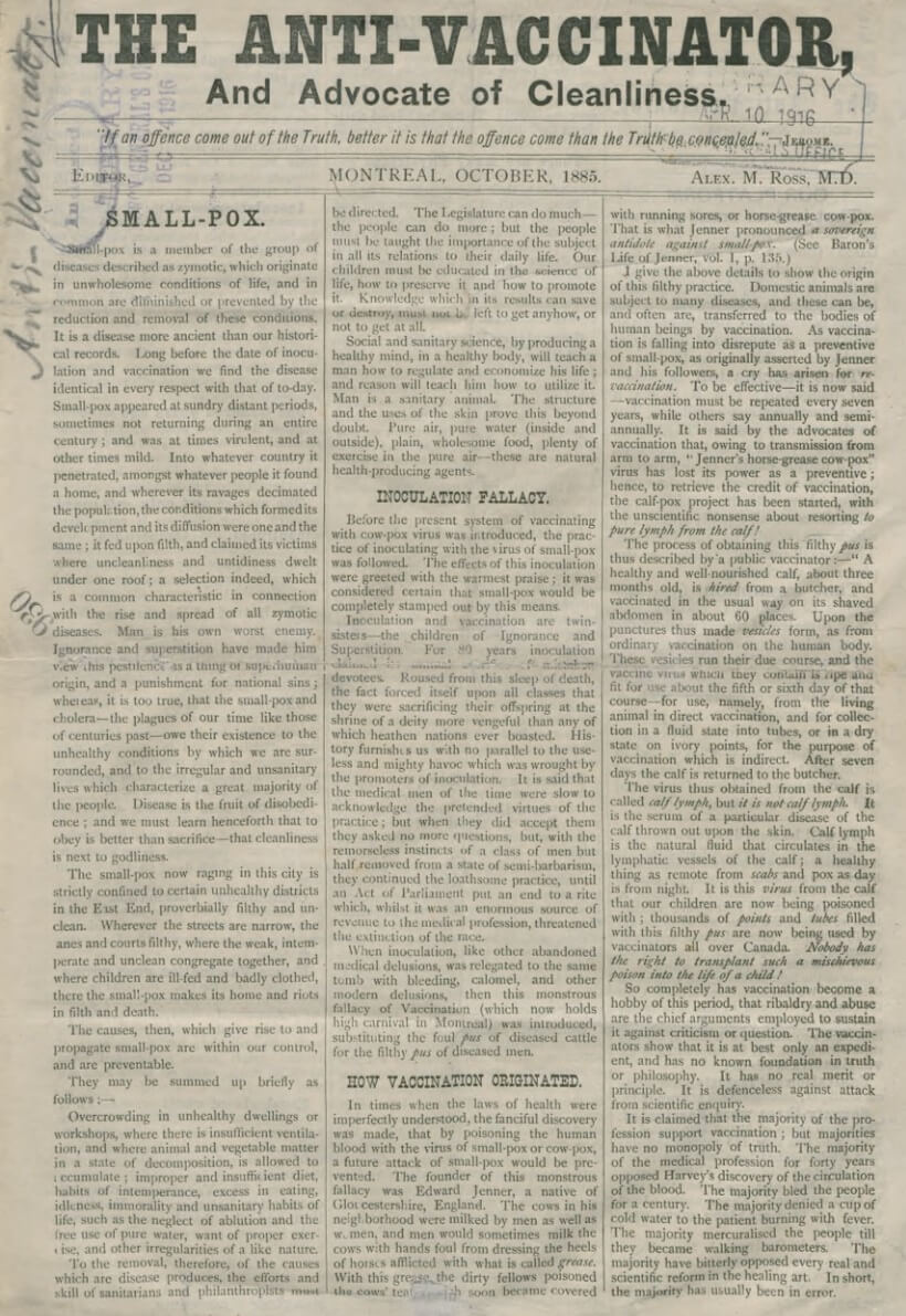 ANTYSZCZEPIONKOWIEC, oraz Rzecznik Czystości [1885]